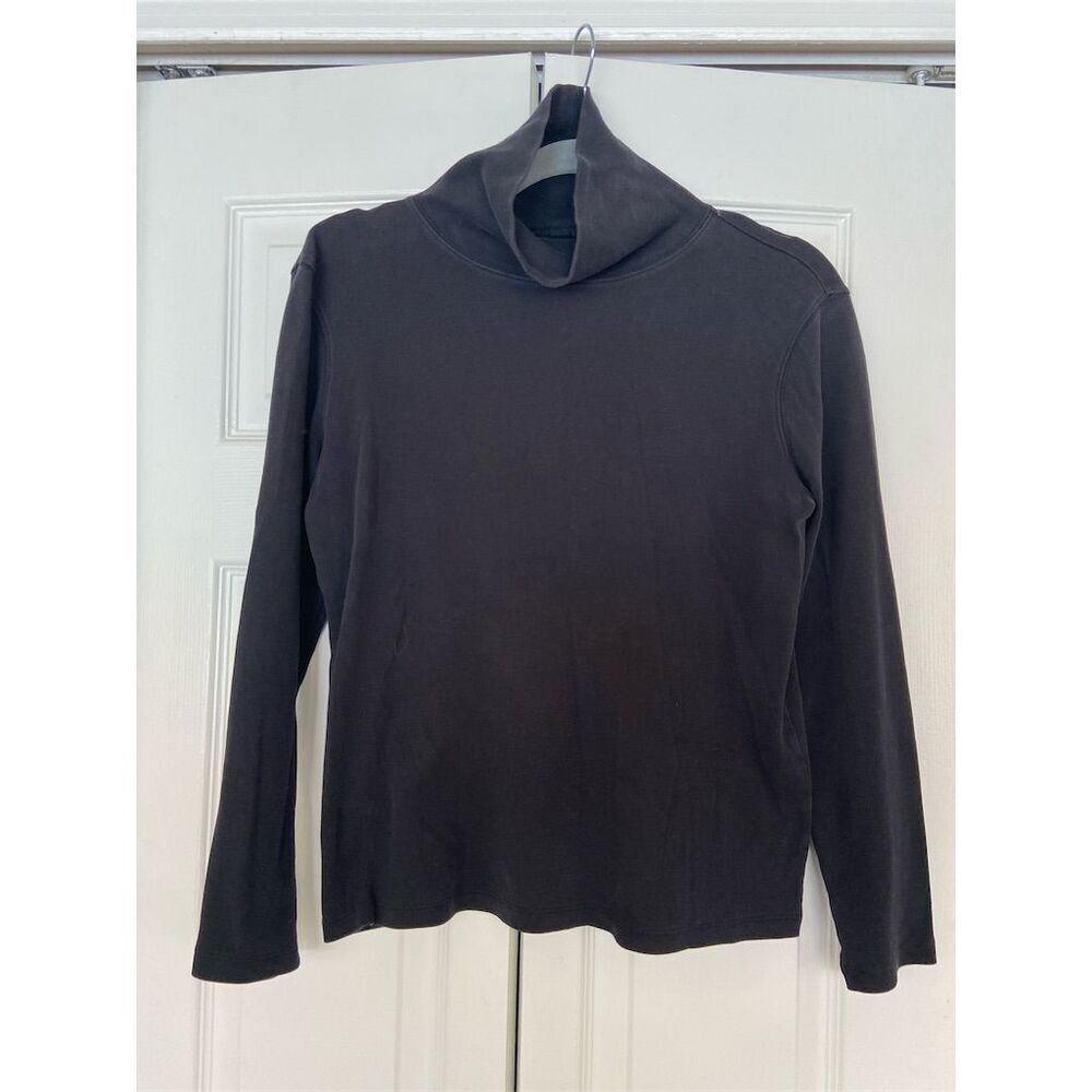 St. John's Bay Women's M Black Long Sleeve Turtleneck Top Casual